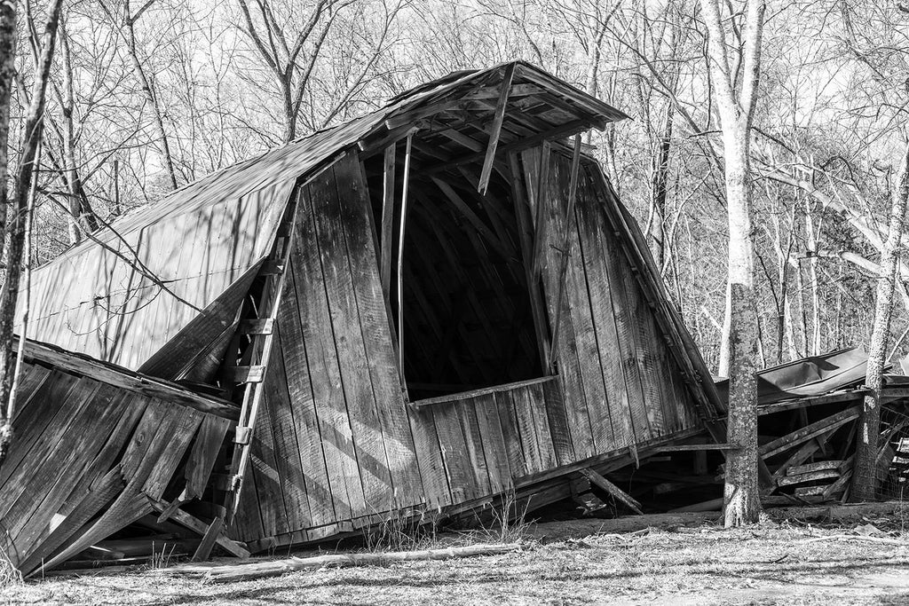 New photographs of an abandoned farmhouse and collapsed barn