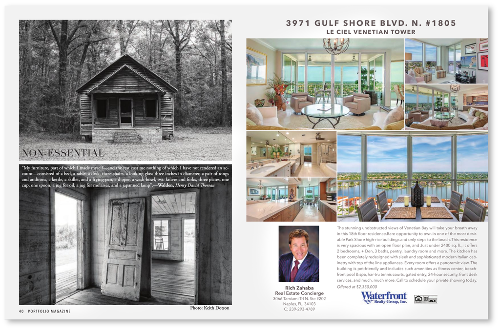 Keith Dotson photographs featured in Portfolio Naples magazine May 2020 edition