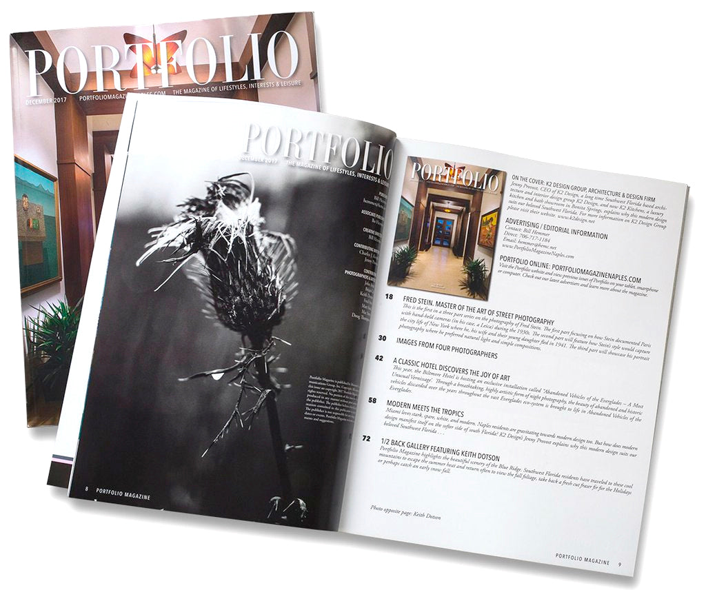 Keith Dotson photography featured in 'Portfolio Magazine Naples'