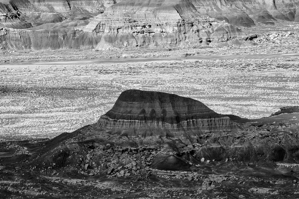 Cloud Shadows Over the Arizona Desert - Black and White Landscape Photograph (KD18619X)