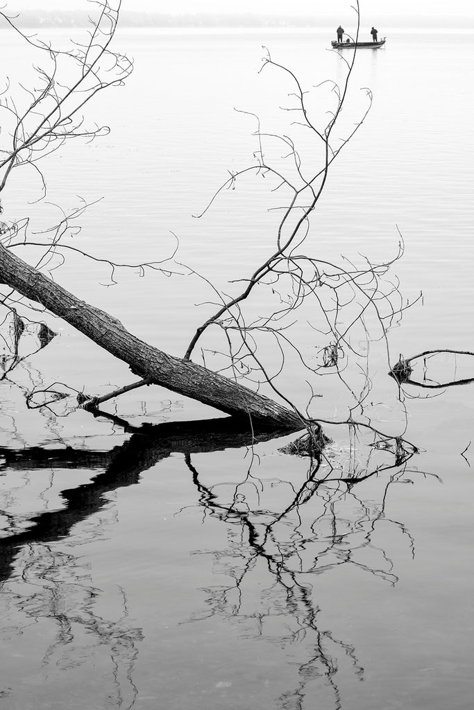 Early Morning on the Lake - Black and White Landscape Photograph (DSC06132)