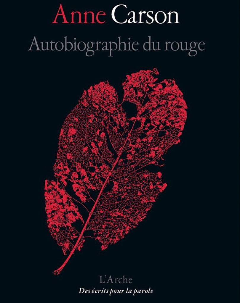 Keith Dotson leaf photograph selected for French cover of Anne Carson's 'Autobiography of Red'