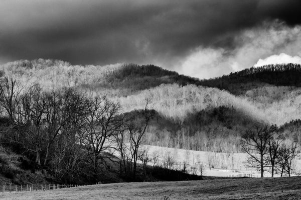 Cloud Shadows Across the Virginia Landscape - Black and White Photograph (KD238901X)