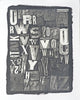 One-of-a-kind, handmade platinum/palladium print showing a collection of antique woodblock letters in a variety of font styles. Limited to an edition of 8, the price will increase with each sale.

Each print of the edition will be a unique, handmade print that will vary slightly from the first print shown here.

The brushed edge around the image is a result of painting the light-sensitive platinum/palladium solution onto the art paper. Considered beautiful by many, it can be left visible in the window of th