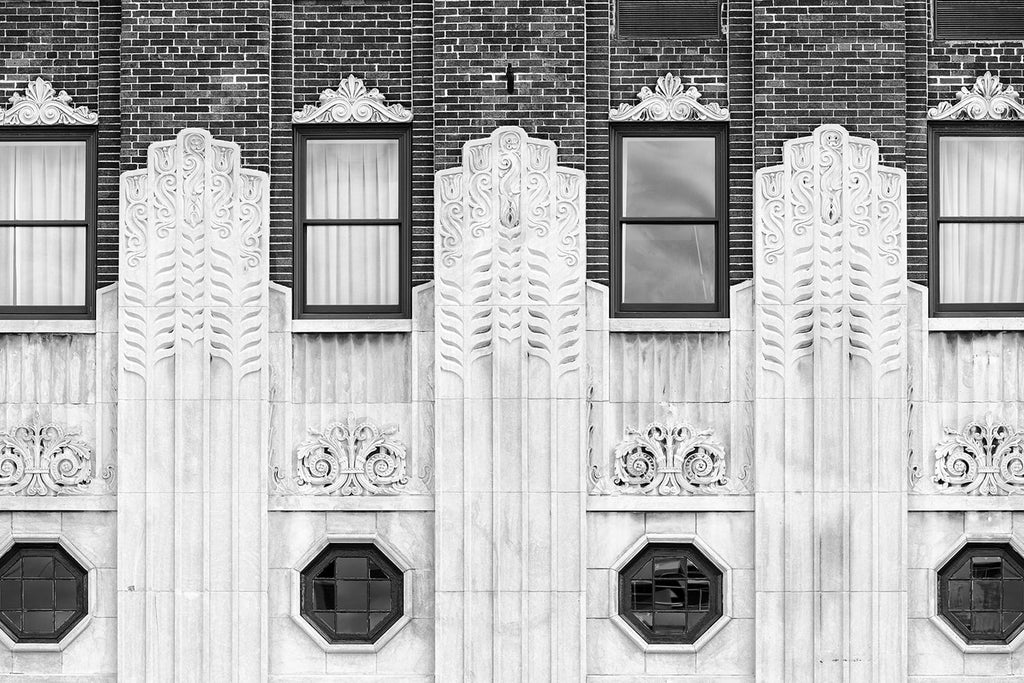 Black and White Architectural Photograph of a Nashville Art Deco Hotel Built 1929