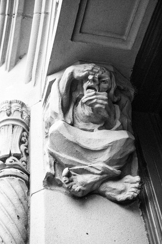 Old Man Gargoyle Figure on The Emily Morgan Hotel in San Antonio (DSC00520)