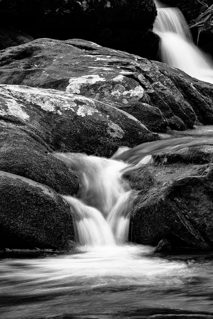 Mountain Stream White Water: Black and White Landscape Photograph (KD000715)